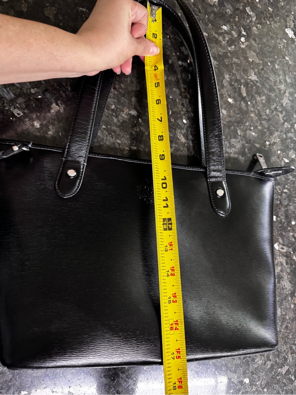 Lauren Ralph Lauren Black Leather Tote Bag - Picture 15 of 15